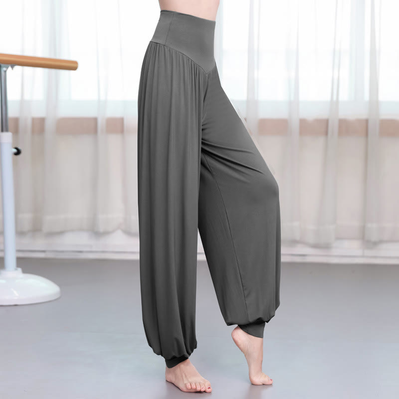 Pantaloni harem da danza yoga in modal tinta unita Buddha Stones - Grigio scuro - US14, UK/AU18, EU46 (3XL) - image 12