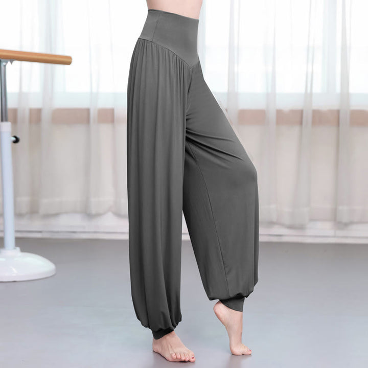 Pantaloni harem da danza yoga in modal tinta unita Buddha Stones - Grigio scuro - US14, UK/AU18, EU46 (3XL) - image 12