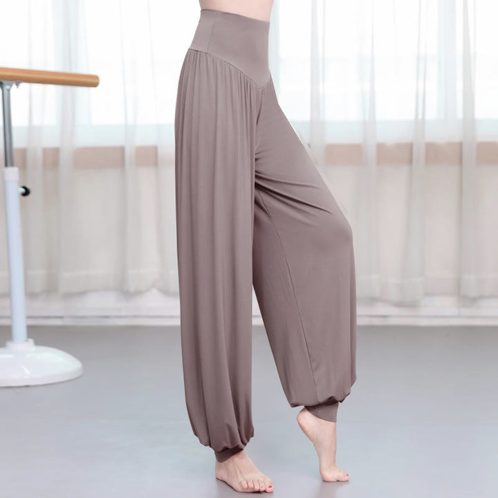 Pantaloni harem da danza yoga in modal tinta unita Buddha Stones - Marrone - US14, UK/AU18, EU46 (3XL) - image 15
