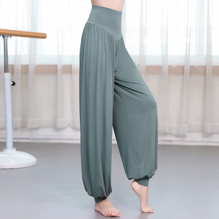 Pantaloni harem da danza yoga in modal tinta unita Buddha Stones - Verde - US14, UK/AU18, EU46 (3XL) - image 0