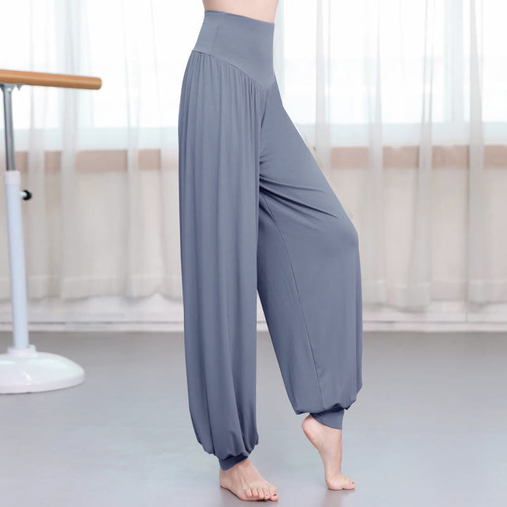 Pantaloni harem da danza yoga in modal tinta unita Buddha Stones - Grigio - US14, UK/AU18, EU46 (3XL) - image 14