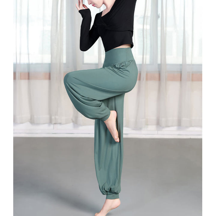 Pantaloni harem da danza yoga in modal tinta unita Buddha Stones - image 3