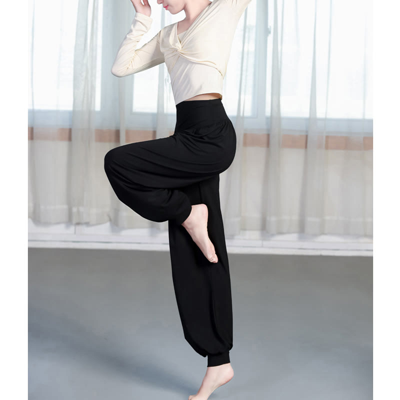 Pantaloni harem da yoga e danza in modal, tinta unita, Buddha Stones - image 2