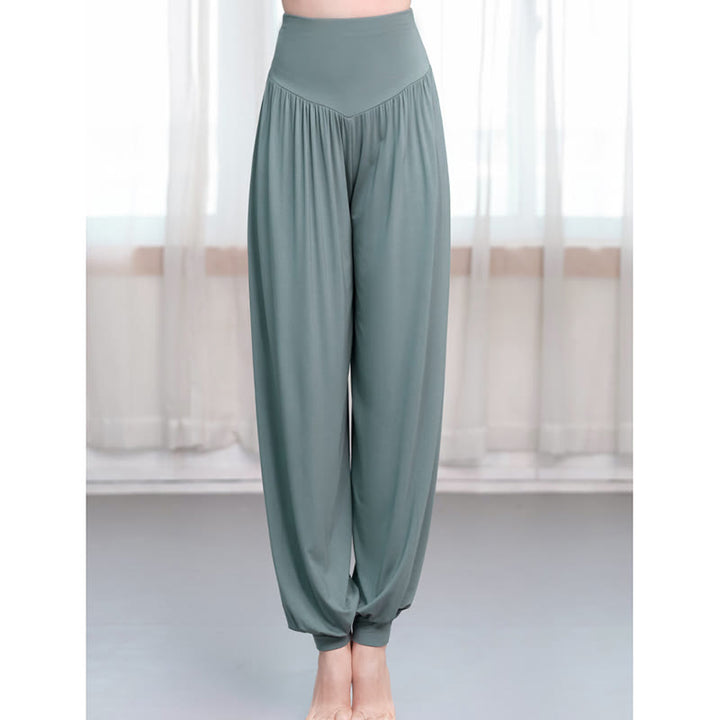 Pantaloni harem da danza yoga in modal tinta unita Buddha Stones - image 1
