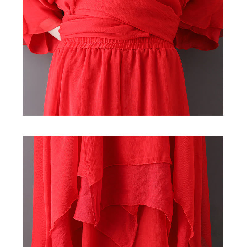 Abito tunica midi con scollo a V e pantaloni a gamba larga con motivo Buddha Stones, abbigliamento per meditazione, pratica zen e danza. - image 16