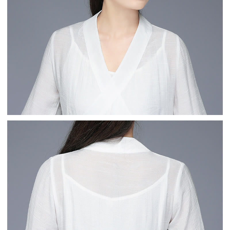 Abito midi in stile Hanfu Buddha Stones , pantaloni a gamba larga, meditazione, pratica zen, yoga, danza, abbigliamento - image 12