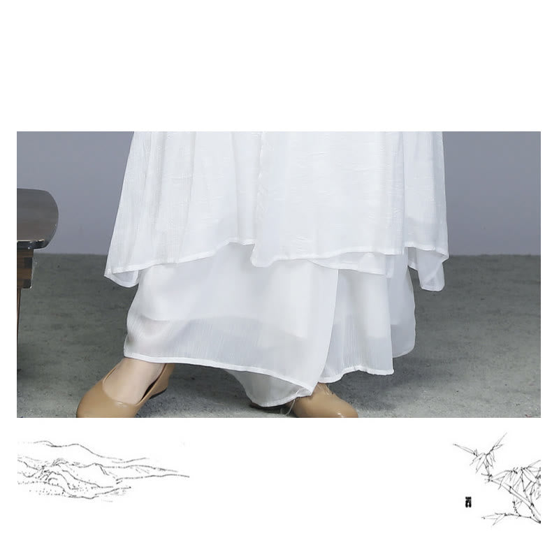 Abito midi stile Hanfu Buddha Stones pantaloni a gamba larga, abbigliamento per meditazione, pratica zen, yoga e danza. - image 13