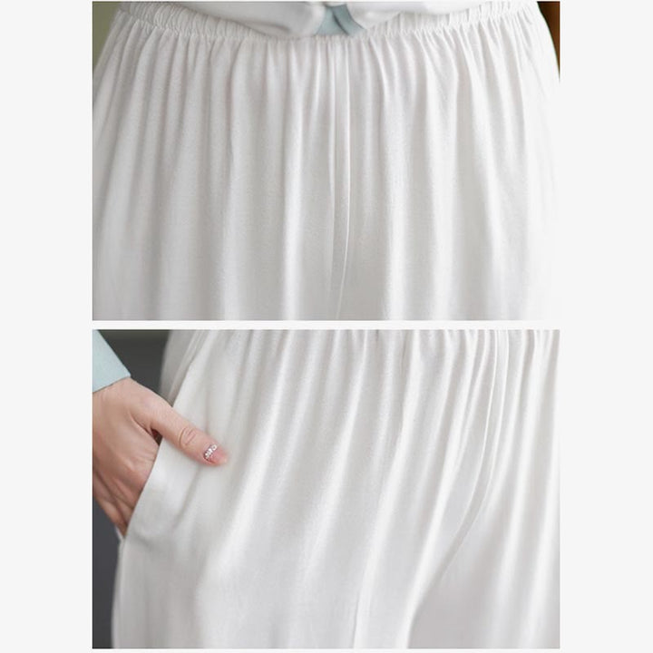 Set da donna in cotone e lino con 2 pezzi Buddha Stones , camicia a maniche lunghe, pantaloni e top per meditazione Zen Tai Chi - image 13