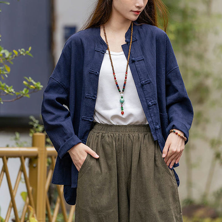 Camicia con motivo a rana Buddha Stones , abbigliamento per meditazione Tai Chi, giacca in lino e ramiè - image 8