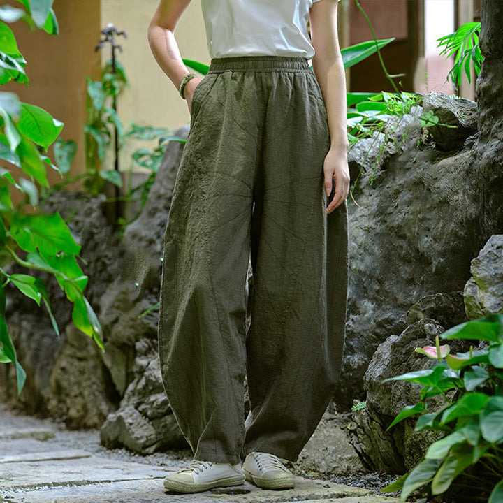 Pantaloni harem yoga larghi tinta unita con tasche Buddha Stones - Verde scuro, US2-8/10, UK/AU6-12/14, EU34-40/42 (F) - image 29