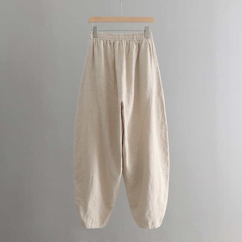 Pantaloni harem yoga larghi tinta unita con tasche Buddha Stones - image 17