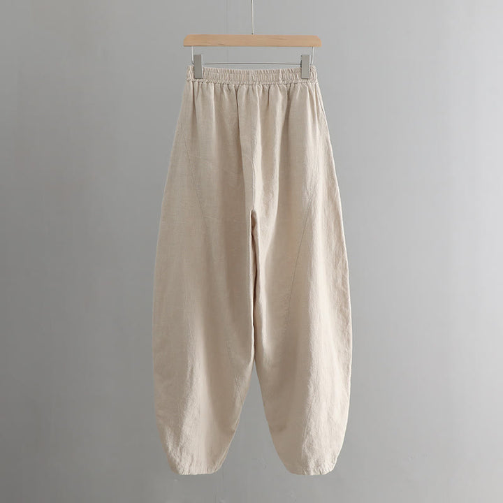 Pantaloni harem yoga larghi tinta unita con tasche Buddha Stones - image 17