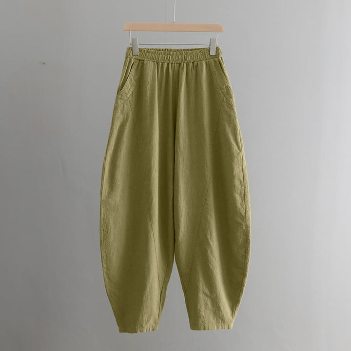 Pantaloni harem yoga larghi tinta unita con tasche Buddha Stones - image 6