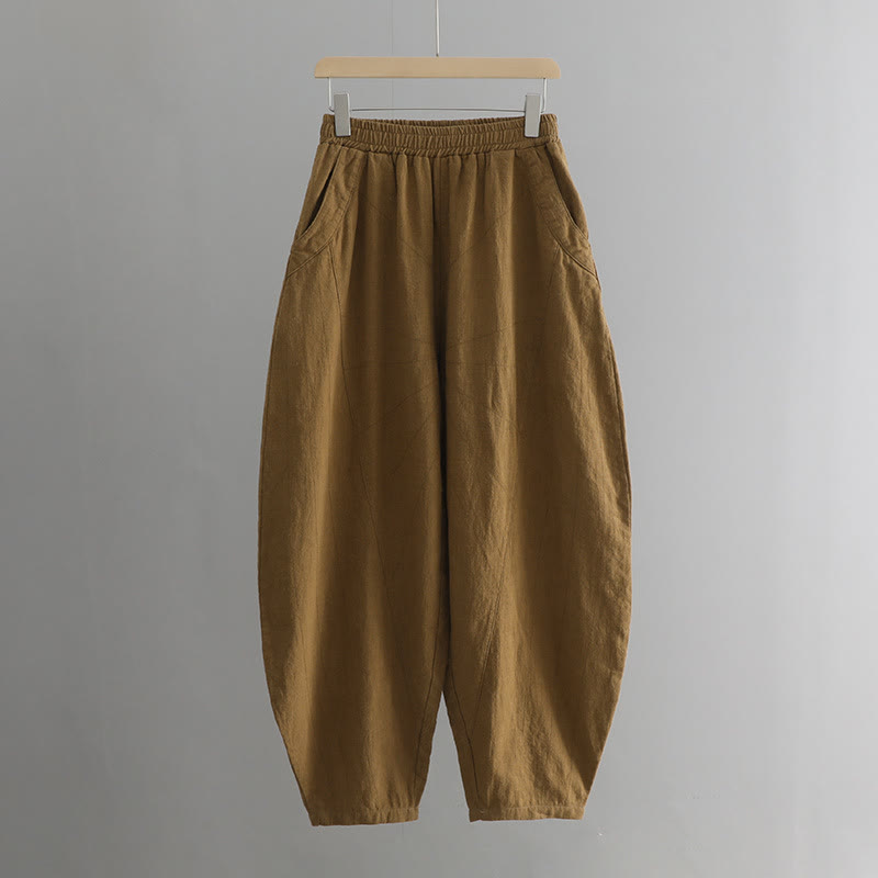 Pantaloni harem yoga larghi tinta unita con tasche Buddha Stones - image 43