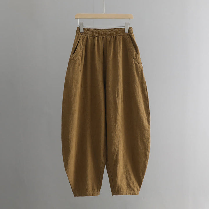 Pantaloni harem yoga larghi tinta unita con tasche Buddha Stones - image 43