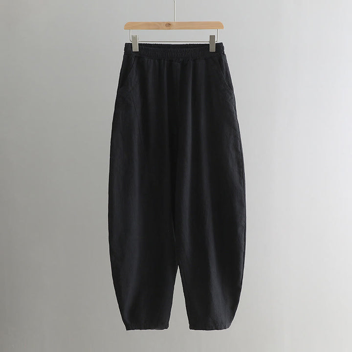 Pantaloni harem yoga larghi tinta unita con tasche Buddha Stones - image 48