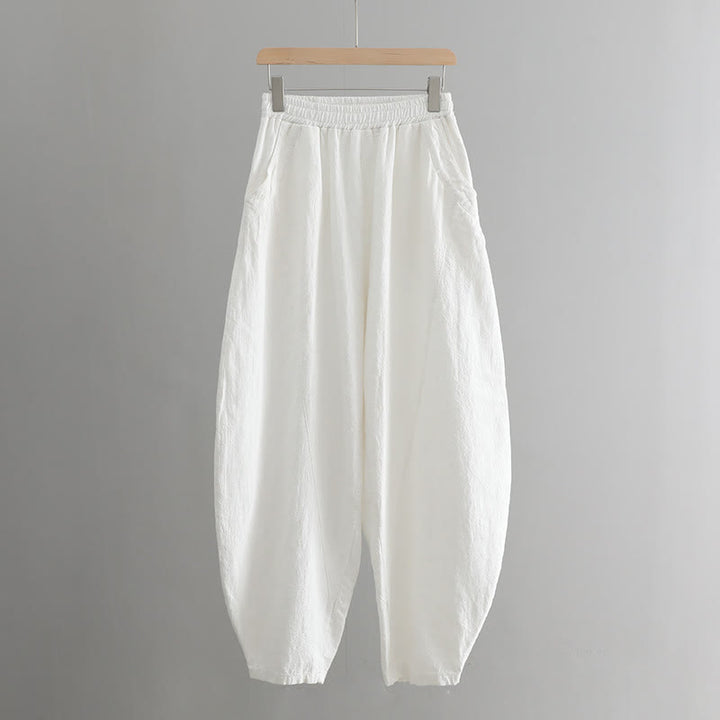 Pantaloni harem yoga larghi tinta unita con tasche Buddha Stones - image 28