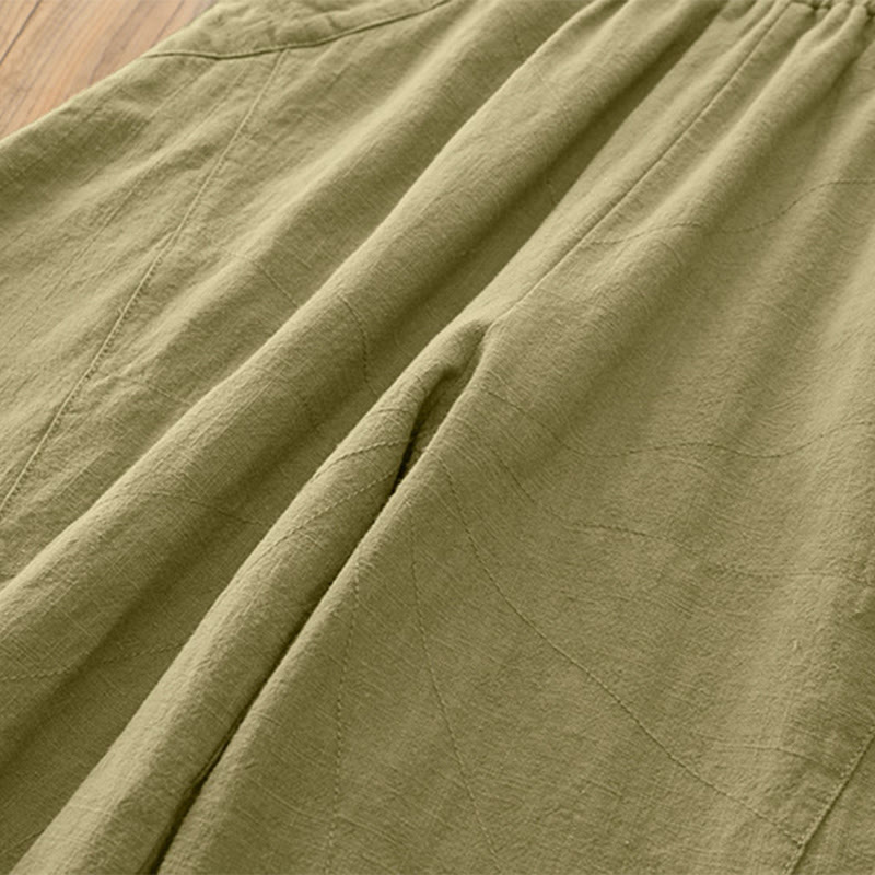 Pantaloni harem yoga larghi tinta unita con tasche Buddha Stones - image 34