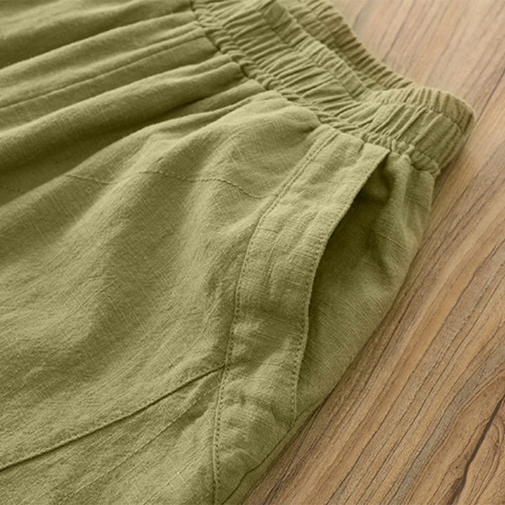 Pantaloni harem yoga larghi tinta unita con tasche Buddha Stones - image 35