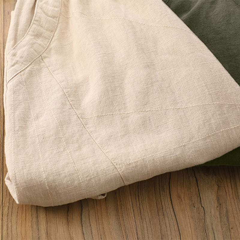 Pantaloni harem yoga larghi tinta unita con tasche Buddha Stones - image 54