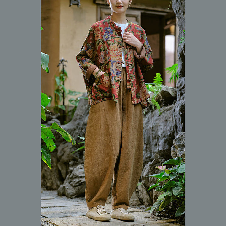 Pantaloni harem yoga larghi tinta unita con tasche Buddha Stones - image 42