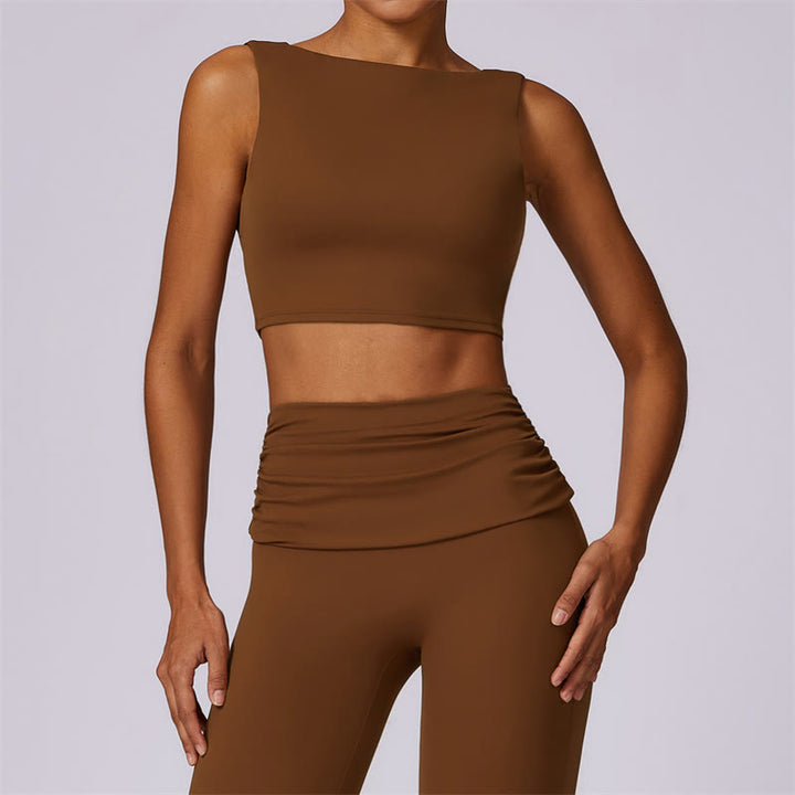 Buddha Stones Canotta senza maniche con spalline e schiena scoperta Reggiseno Pantaloni svasati Sport Fitness Yoga - Marrone - Superiore - US8-10, UK/AU12-14, EU40-42 (XL) - image 64
