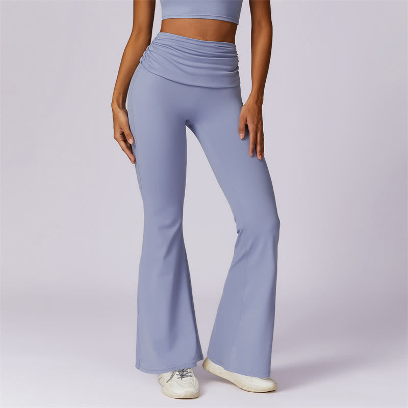 Buddha Stones Canotta senza maniche con spalline e schiena scoperta Reggiseno Pantaloni svasati Sport Fitness Yoga - Blu acciaio chiaro - Pantaloni - US8-10, UK/AU12-14, EU40-42 (XL) - image 18