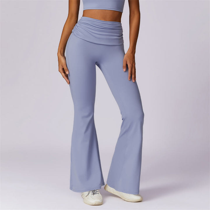 Buddha Stones Canotta senza maniche con spalline e schiena scoperta Reggiseno Pantaloni svasati Sport Fitness Yoga - Blu acciaio chiaro - Pantaloni - US8-10, UK/AU12-14, EU40-42 (XL) - image 18