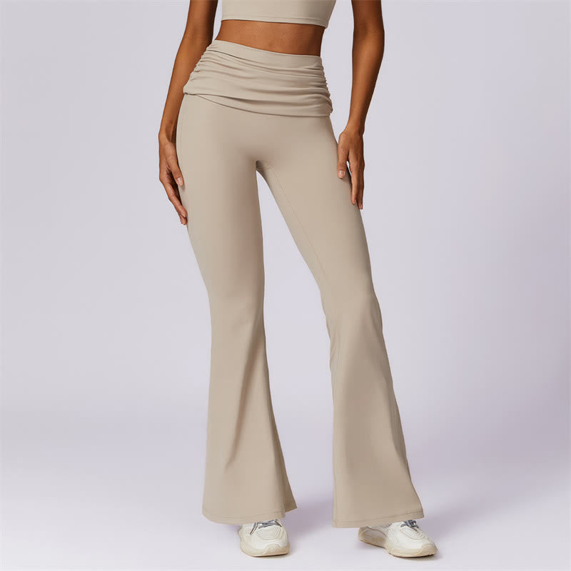 Buddha Stones Canotta senza maniche con spalline e schiena scoperta Reggiseno Pantaloni svasati Sport Fitness Yoga - Beige - Pantaloni - US8-10, UK/AU12-14, EU40-42 (XL) - image 57