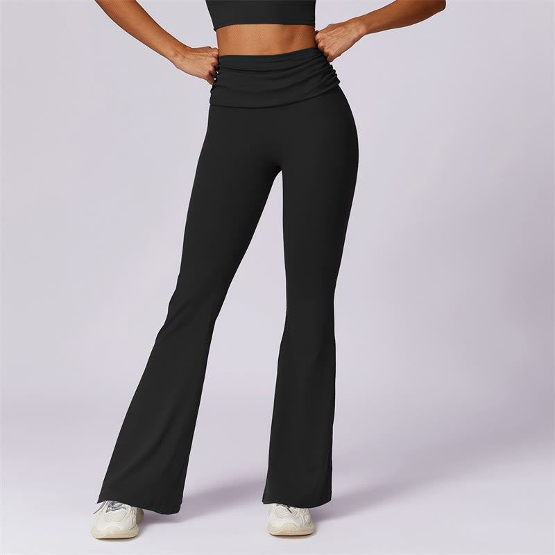 Buddha Stones Canotta senza maniche con spalline e schiena scoperta Reggiseno Pantaloni svasati Sport Fitness Yoga - Nero - Pantaloni - US8-10, UK/AU12-14, EU40-42 (XL) - image 34