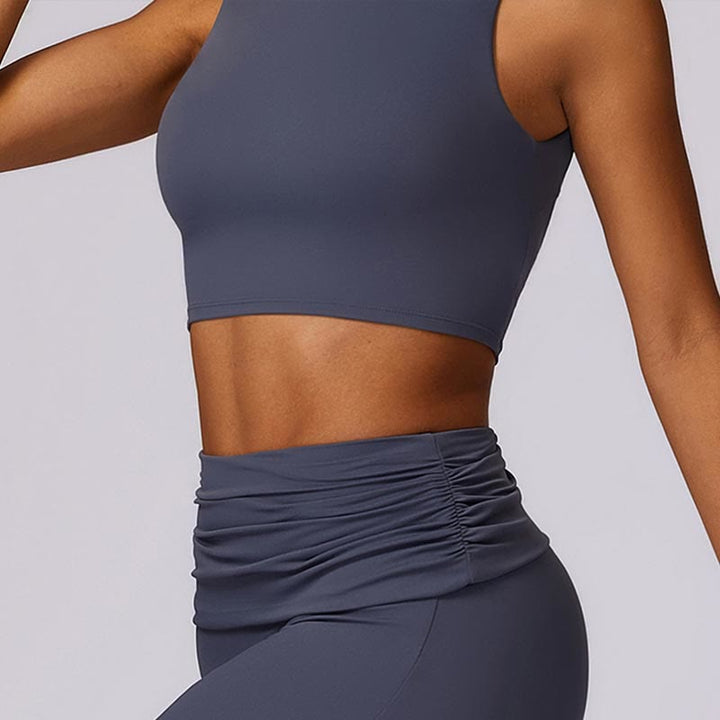 Buddha Stones Canotta senza maniche con spalline e schiena scoperta Reggiseno Pantaloni svasati Sport Fitness Yoga - image 43