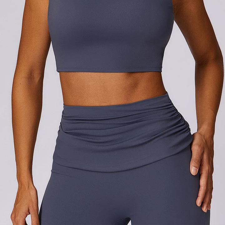 Buddha Stones Canotta senza maniche con spalline e schiena scoperta Reggiseno Pantaloni svasati Sport Fitness Yoga - image 42