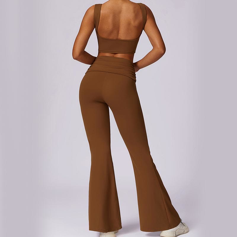 Buddha Stones Canotta senza maniche con spalline e schiena scoperta Reggiseno Pantaloni svasati Sport Fitness Yoga - image 75