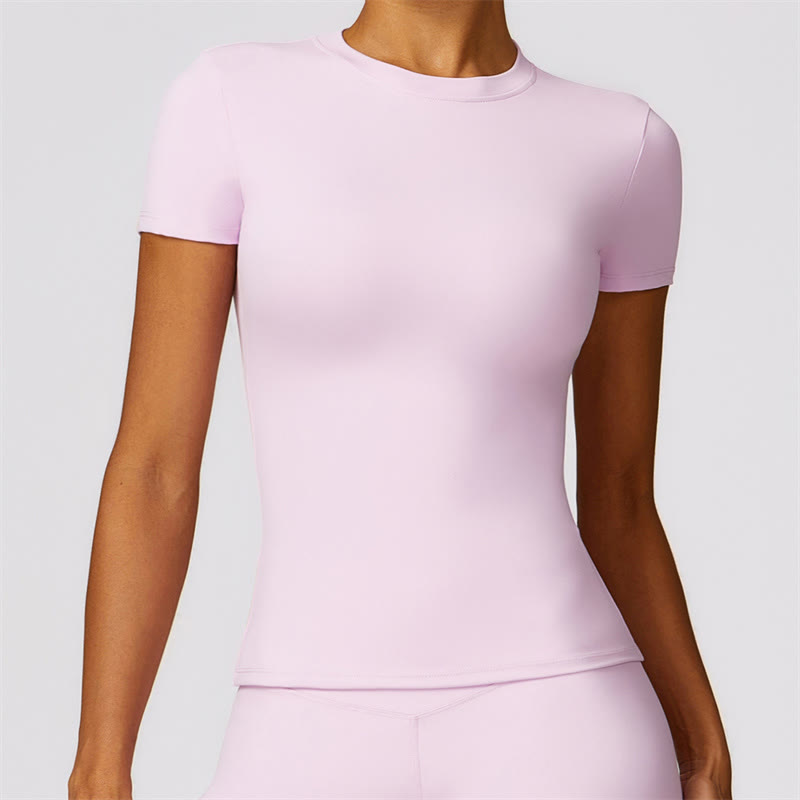 Buddha Stones Donna Manica Corta T-Shirt Top Vita Alta Leggings Pantaloni Per Sport Yoga - Rosa - Superiore - US8-10, UK/AU12-14, EU40-42 (XL)  - image 56