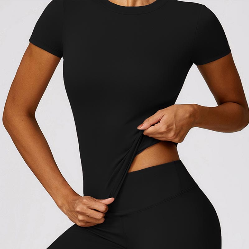 Buddha Stones Donna Manica Corta T-Shirt Top Vita Alta Leggings Pantaloni Per Sport Yoga - image 1