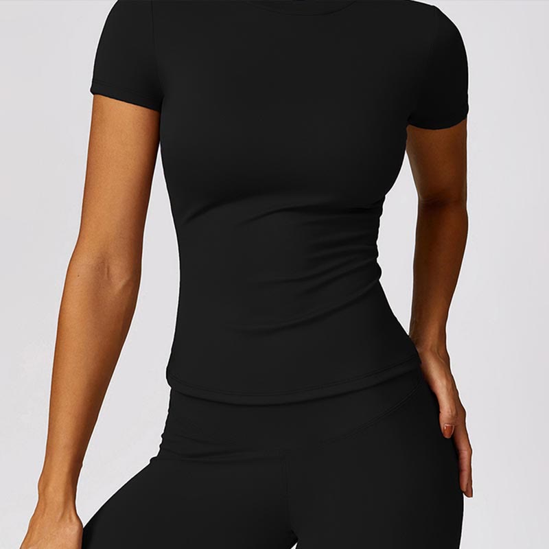 Buddha Stones Donna Manica Corta T-Shirt Top Vita Alta Leggings Pantaloni Per Sport Yoga - image 2