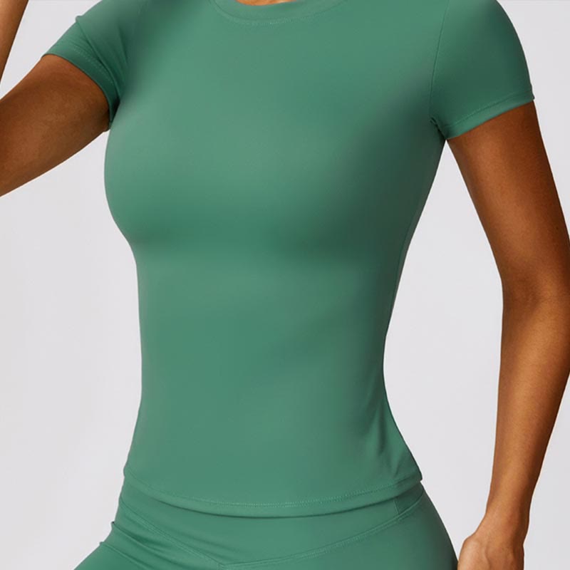 Buddha Stones Donna Manica Corta T-Shirt Top Vita Alta Leggings Pantaloni Per Sport Yoga - image 32