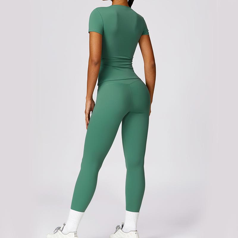 Buddha Stones Donna Manica Corta T-Shirt Top Vita Alta Leggings Pantaloni Per Sport Yoga - image 34