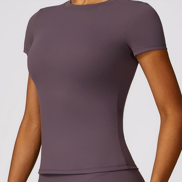 Buddha Stones Donna Manica Corta T-Shirt Top Vita Alta Leggings Pantaloni Per Sport Yoga - image 44