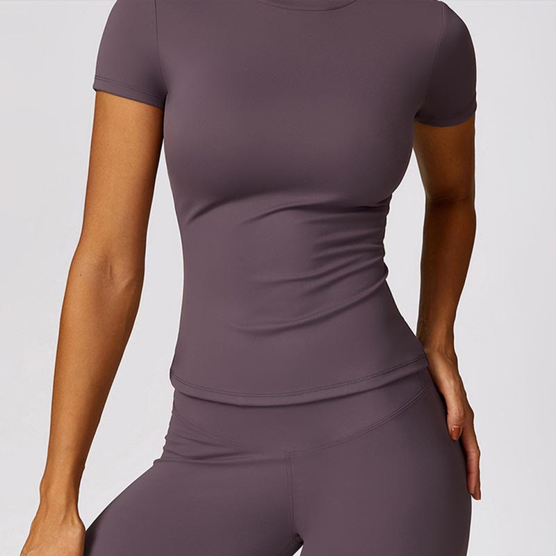 Buddha Stones Donna Manica Corta T-Shirt Top Vita Alta Leggings Pantaloni Per Sport Yoga - image 43