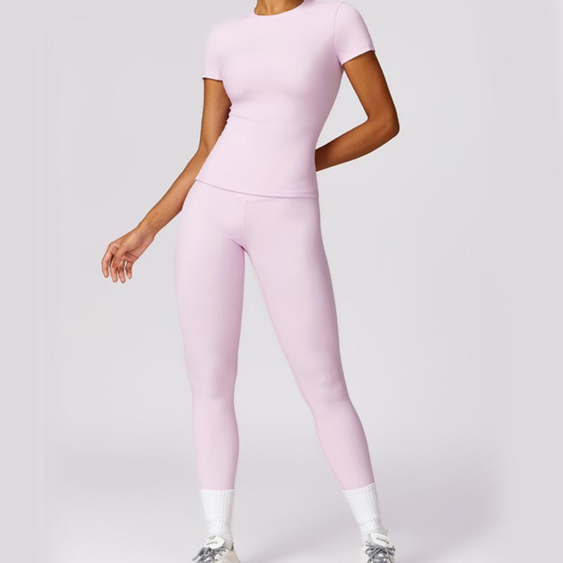 Buddha Stones Donna Manica Corta T-Shirt Top Vita Alta Leggings Pantaloni Per Sport Yoga - image 64