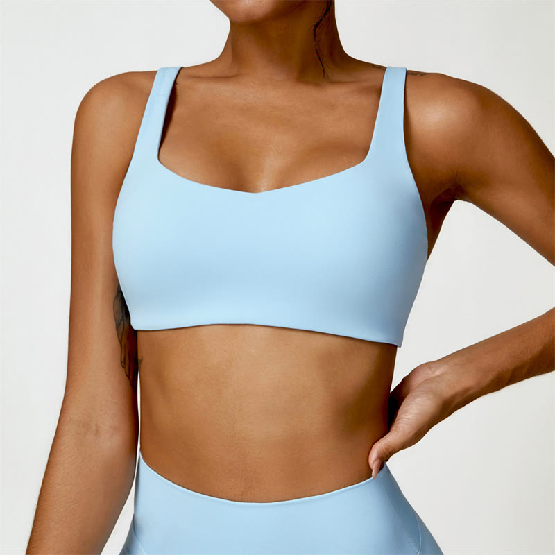 Buddha Stones Gym Sport Yoga Reggiseno senza schienale Canotta corta Pantaloncini - Blu - Superiore - US6, UK/AU10, EU38 (XL) - image 12