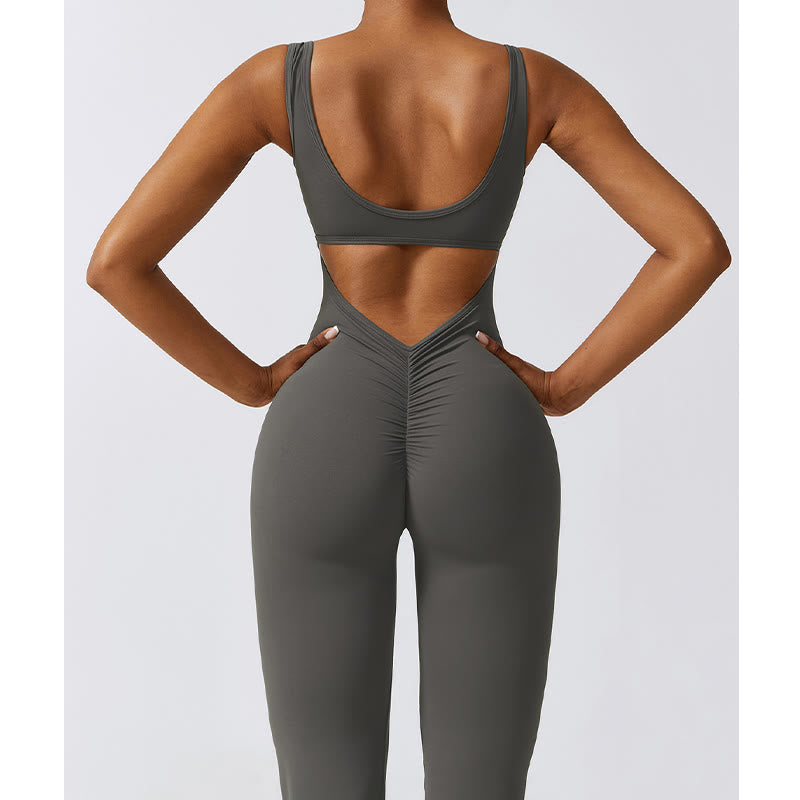 Buddha Stones Donna Tuta Senza Maniche Pantaloni Svasati Sport Fitness Yoga Bodysuit - image 11