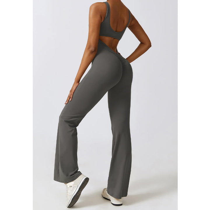 Buddha Stones Donna Tuta Senza Maniche Pantaloni Svasati Sport Fitness Yoga Bodysuit - image 9