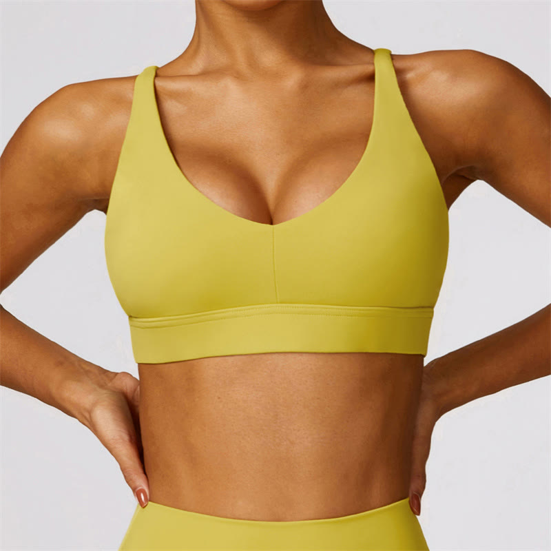Buddha Stones Gym Sport Yoga Reggiseno senza schienale Canotta corta Pantaloncini traspiranti - Giallo - Superiore - US8-10, UK/AU12-14, EU40-42 (XL) - image 38