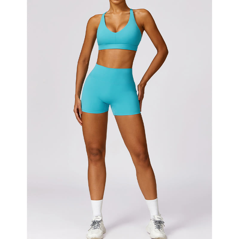 Buddha Stones Gym Sport Yoga Reggiseno senza schienale Canotta corta Pantaloncini traspiranti