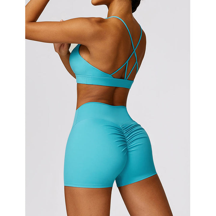 Buddha Stones Gym Sport Yoga Reggiseno senza schienale Canotta corta Pantaloncini traspiranti