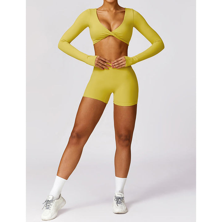 Buddha Stones Gym Sport Yoga Reggiseno senza schienale Canotta corta Pantaloncini traspiranti