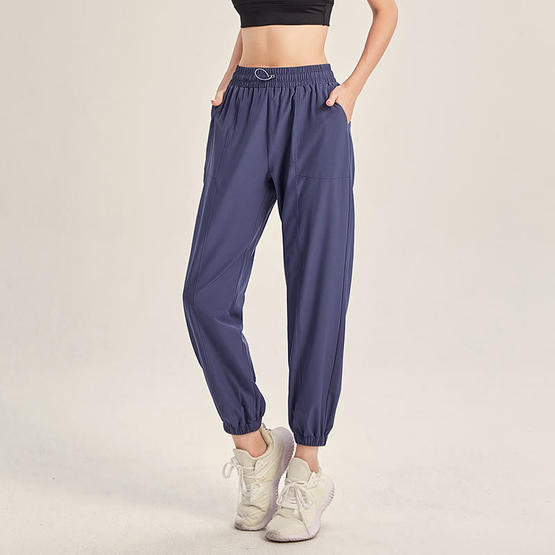 Pantaloni sportivi da yoga fitness Buddha Stones con tasche - Blu - US18, UK/AU22, EU50 (5XL) - image 0