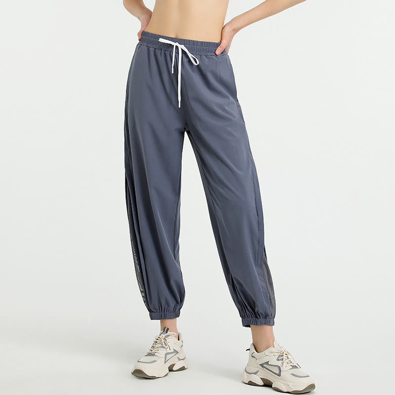 Pantaloni sportivi da yoga fitness larghi a vita alta con tasche Buddha Stones - image 1